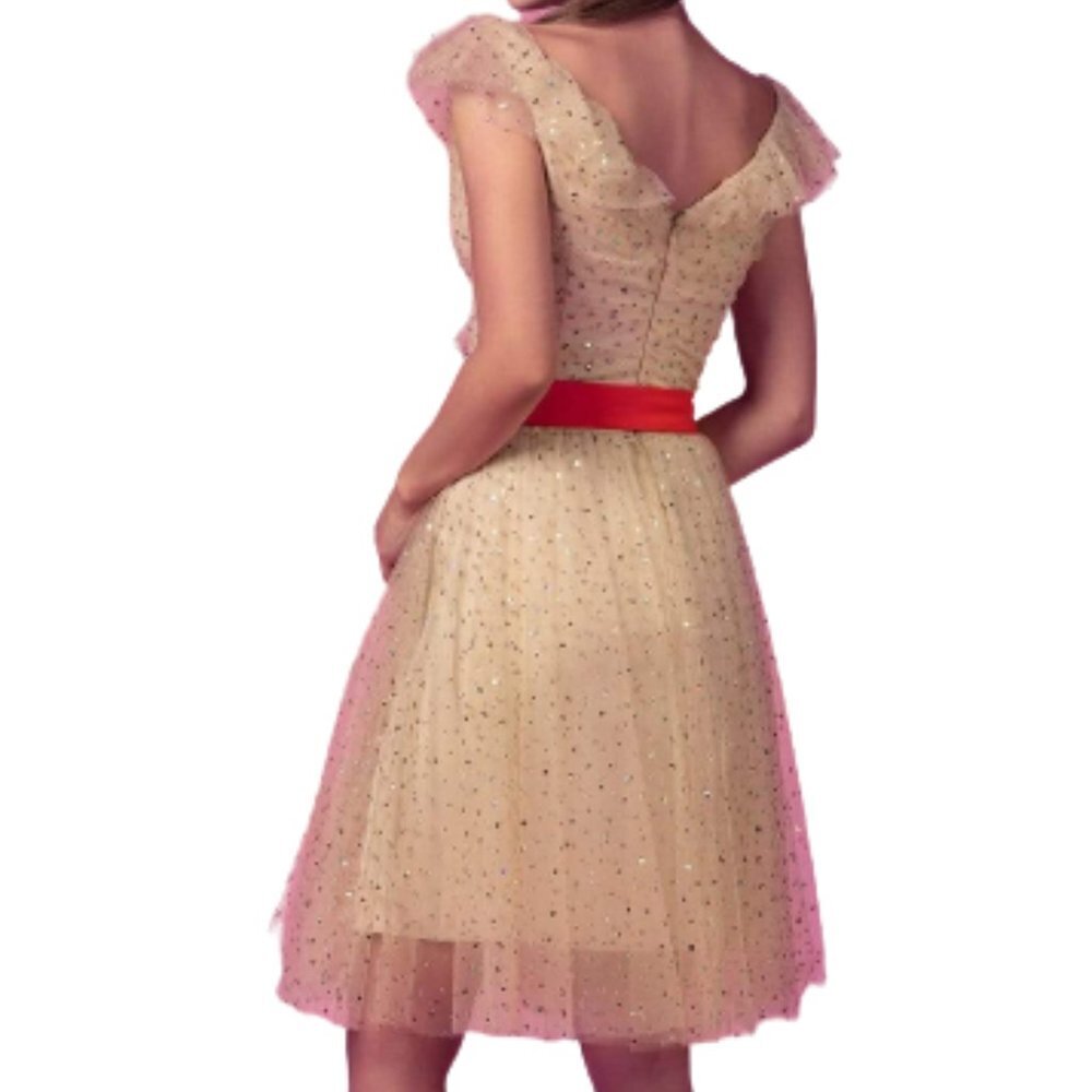 SALE NWT Beside Couture by Gemy ED 1552SD Tulle Prom Dress Nude Size 20 - Picture 4 of 7